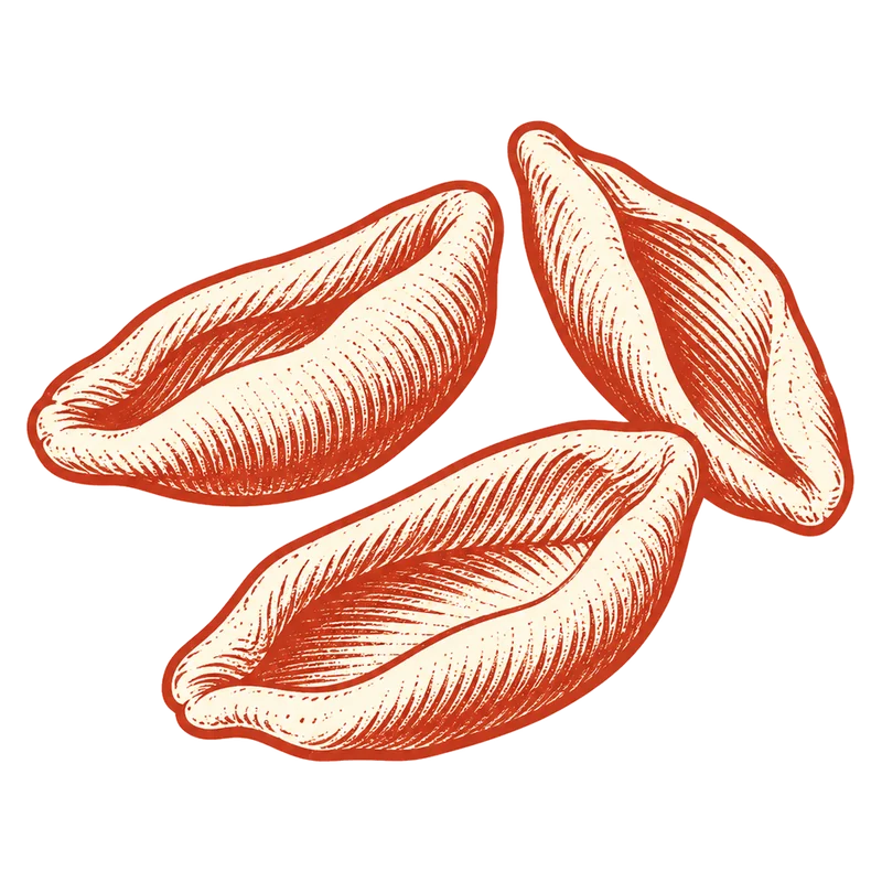 Illustrazione: cavalli, pasta allungata e aperta